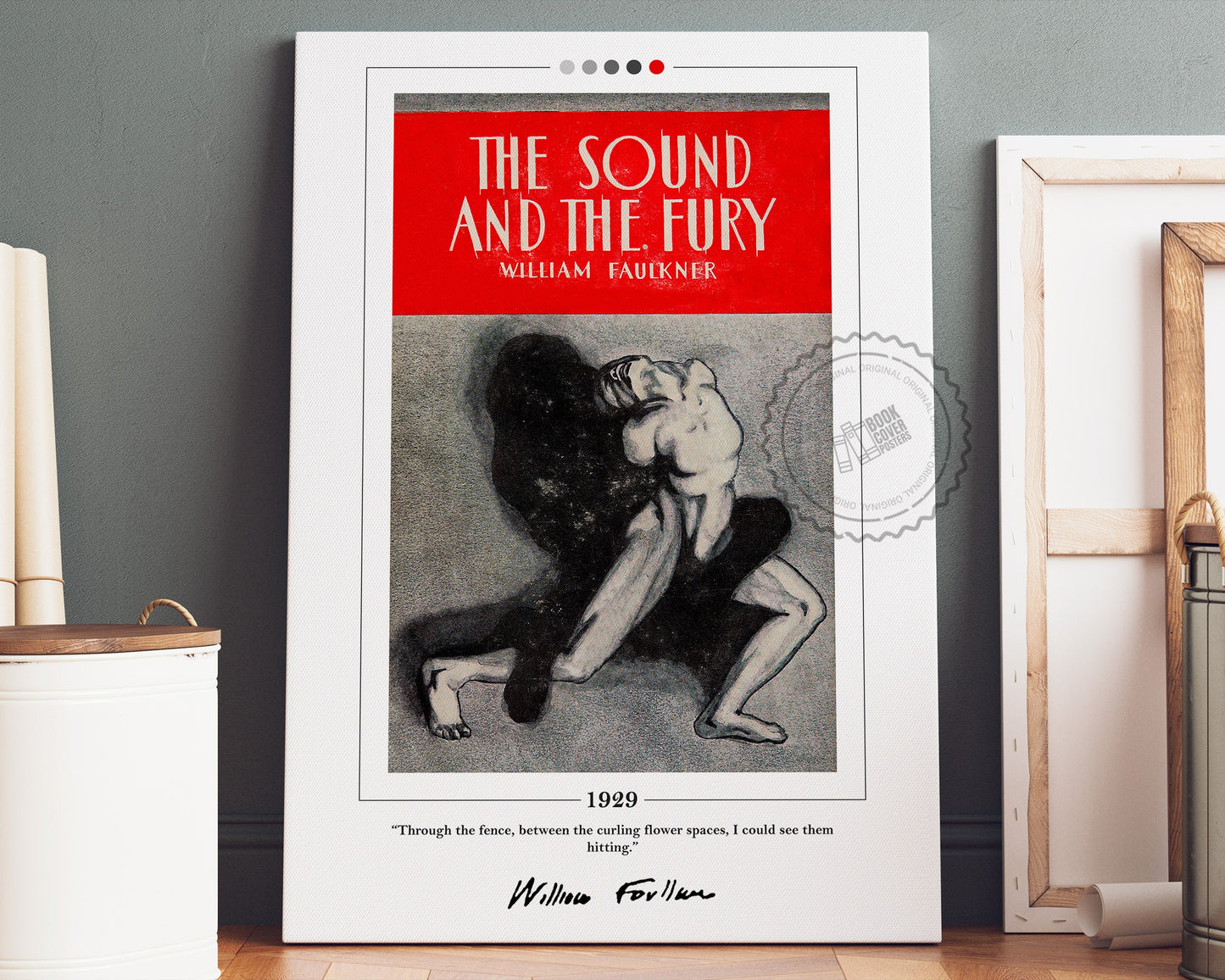 The Sound and the Fury Book Cover Poster | William Faulkner, The Sound and the Fury Poster, Book Posters, Canvas Wall Art, Book Lover Gift