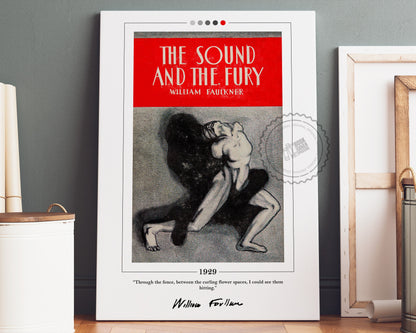 The Sound and the Fury Book Cover Poster | William Faulkner, The Sound and the Fury Poster, Book Posters, Canvas Wall Art, Book Lover Gift