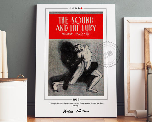 The Sound and the Fury Book Cover Poster | William Faulkner, The Sound and the Fury Poster, Book Posters, Canvas Wall Art, Book Lover Gift