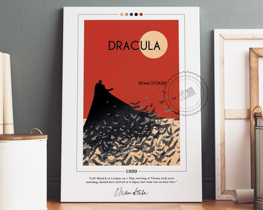 Dracula Book Cover Poster | Bram Stoker, Dracula Poster, Dracula Print, Book Posters, Canvas Print, Book Art, Book Lover Gift, Bookish Gifts