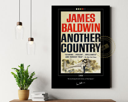 Another Country Book Cover Poster | James Baldwin, Another Country Poster, Another Country Print, Book Poster, Canvas Print, Book Lover Gift