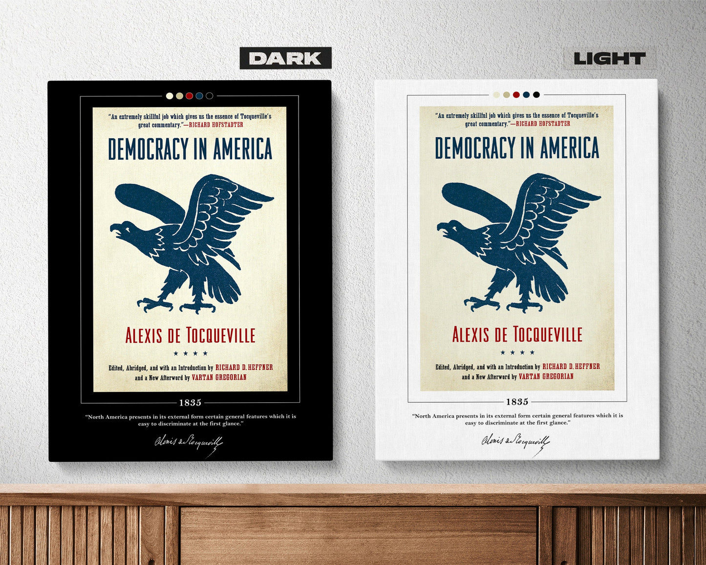Democracy in America Book Cover Poster | Alexis de Tocqueville, Democracy in America Poster, Book Posters, Canvas Wall Art, Book Lover Gift
