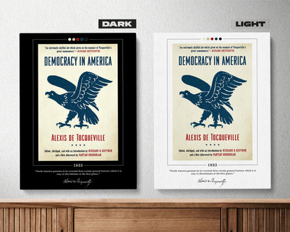 Democracy in America Book Cover Poster | Alexis de Tocqueville, Democracy in America Poster, Book Posters, Canvas Wall Art, Book Lover Gift