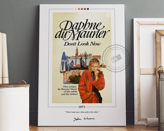 Don't Look Now Book Cover Poster | Daphne du Maurier, Don't Look Now Poster, Don't Look Now Print, Book Posters, Book Art, Book Lover Gift