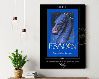 Eragon Book Cover Poster | Christopher Paolini, Eragon Poster, Eragon Print, Book Posters, Canvas Wall Art, Book Art, Book Lover Gift
