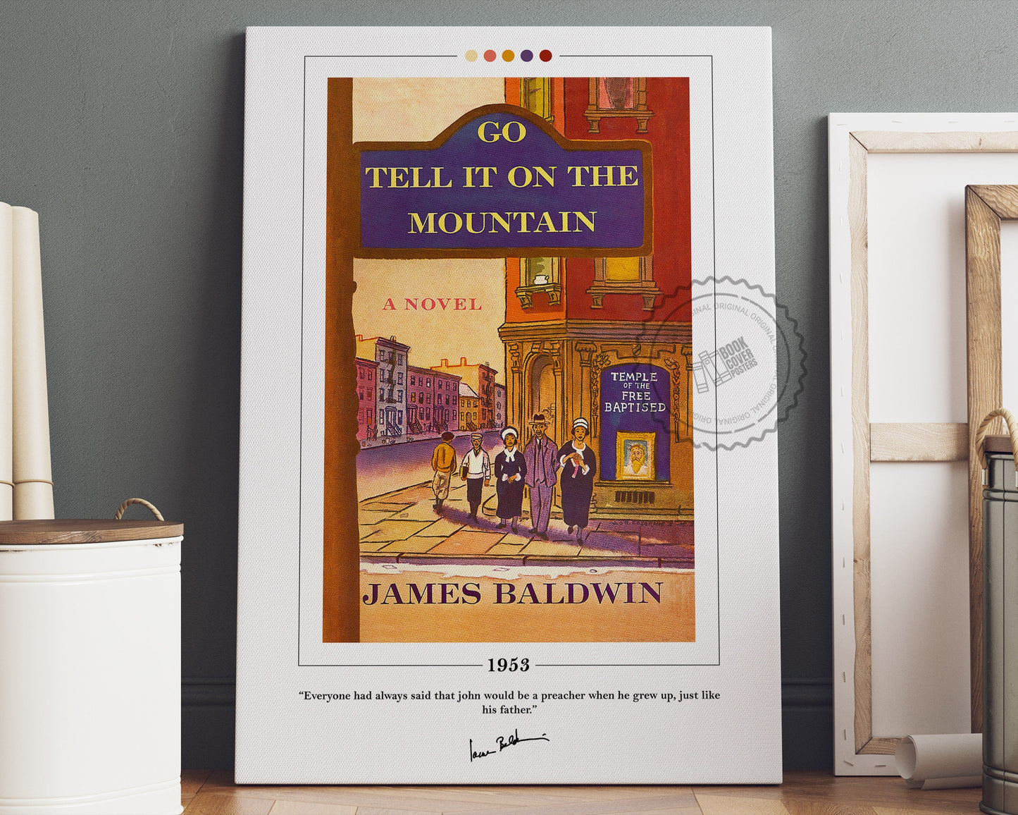 Go Tell It on the Mountain Book Cover Poster | James Baldwin, Go Tell It on the Mountain Poster, Book Posters, Canvas Print, Book Lover Gift