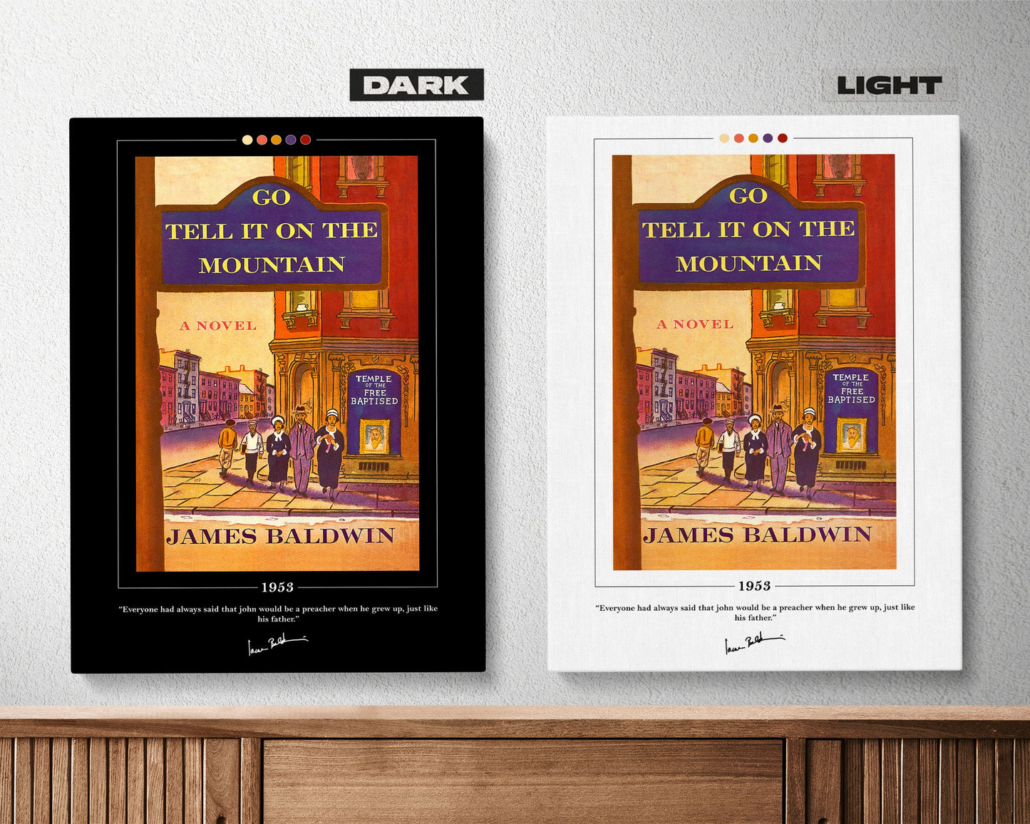 Go Tell It on the Mountain Book Cover Poster | James Baldwin, Go Tell It on the Mountain Poster, Book Posters, Canvas Print, Book Lover Gift