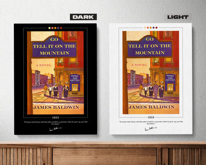 Go Tell It on the Mountain Book Cover Poster | James Baldwin, Go Tell It on the Mountain Poster, Book Posters, Canvas Print, Book Lover Gift