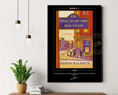 Go Tell It on the Mountain Book Cover Poster | James Baldwin, Go Tell It on the Mountain Poster, Book Posters, Canvas Print, Book Lover Gift