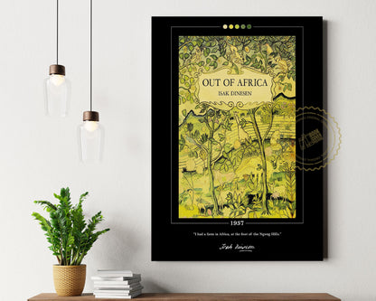 Out of Africa Book Cover Poster | Isak Dinesen, Out of Africa Poster, Out of Africa Print, Book Posters, Canvas Wall Art, Book Lover Gift