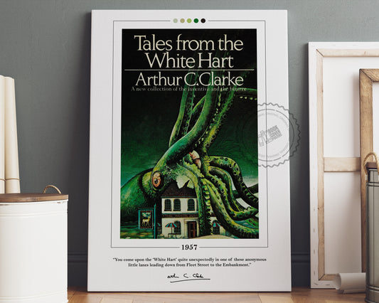 Tales from the White Hart Book Cover Poster | Arthur C. Clarke, Tales from the White Hart Poster, Book Poster, Canvas Print, Book Lover Gift