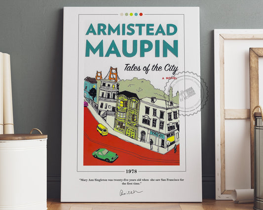 Tales of the City Book Cover Poster | Armistead Maupin, Tales of the City Poster, Book Posters, Canvas Wall Art, Book Art, Book Lover Gift
