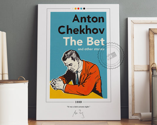The Bet Book Cover Poster | Anton Chekhov, The Bet Poster, The Bet Print, Book Posters, Book Art, Canvas Wall Art, Book Lover Gift