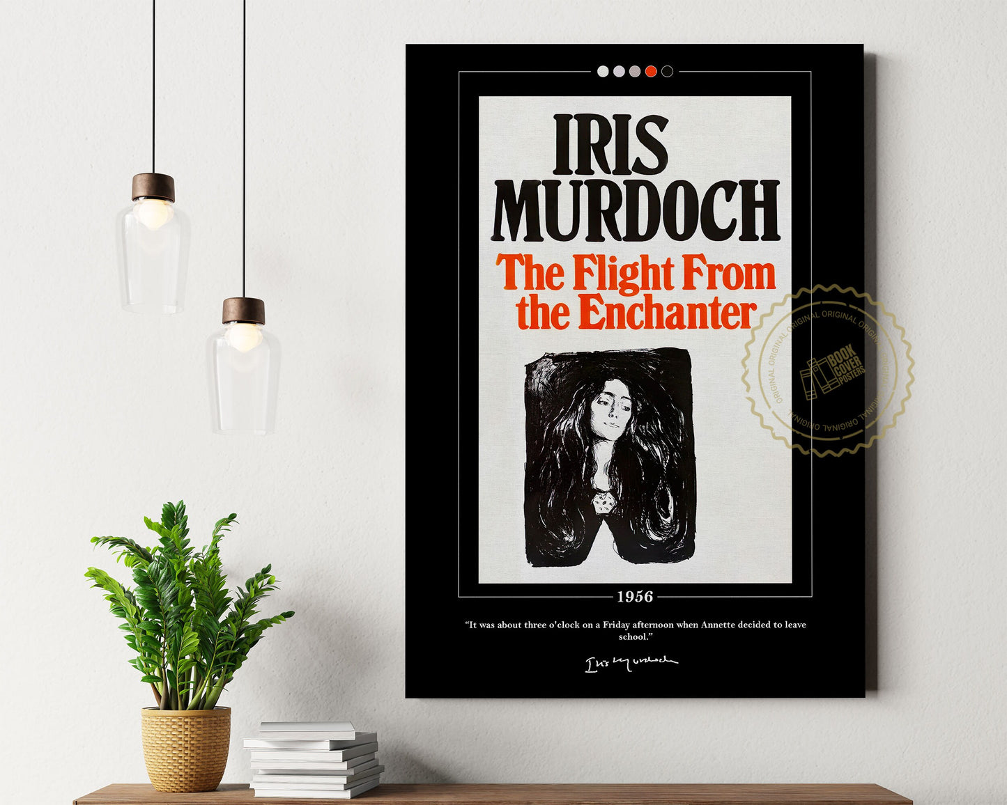 The Flight from the Enchanter Book Cover Poster | Iris Murdoch, The Flight from the Enchanter Poster, Book Posters, Book Lover Gift