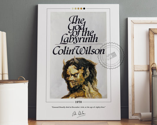 The God of the Labyrinth Book Cover Poster | Colin Wilson, The God of the Labyrinth Poster, Book Posters, Canvas Wall Art, Book Lover Gift