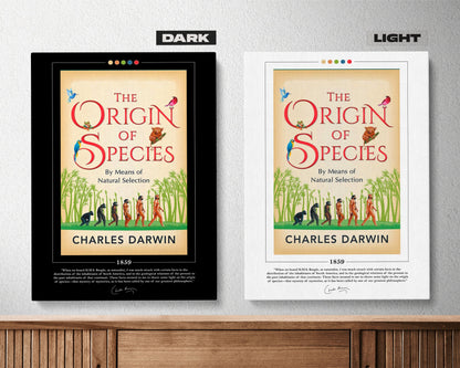 The Origin of Species Book Cover Poster | Charles Darwin, Origin of Species Poster, Book Posters, Book Art, Canvas Wall Art, Book Lover Gift