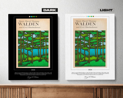 Walden Book Cover Poster | Henry David Thoreau, Walden Poster, Walden Print, Book Posters, Canvas Wall Art, Book Art, Book Lover Gift