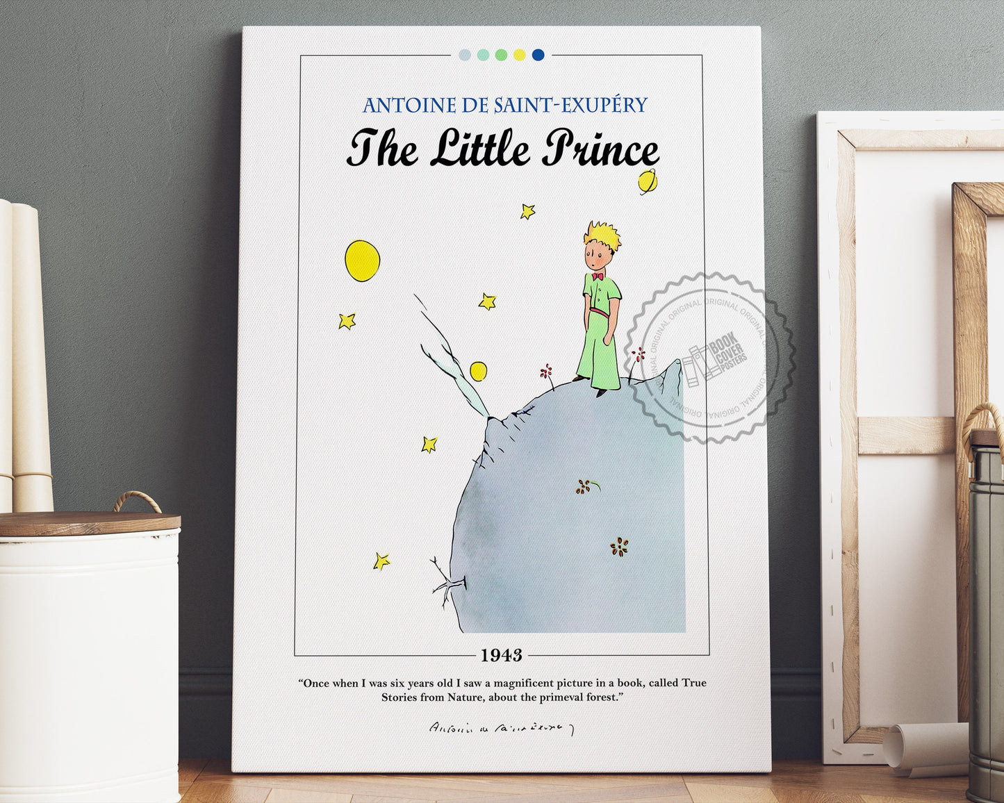 The Little Prince Book Cover Poster | Antoine de Saint-Exupéry, The Little Prince Poster, Book Posters, Canvas Wall Art, Book Lover Gift