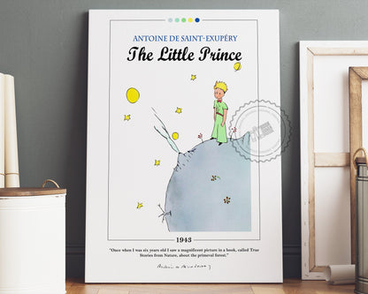 The Little Prince Book Cover Poster | Antoine de Saint-Exupéry, The Little Prince Poster, Book Posters, Canvas Wall Art, Book Lover Gift