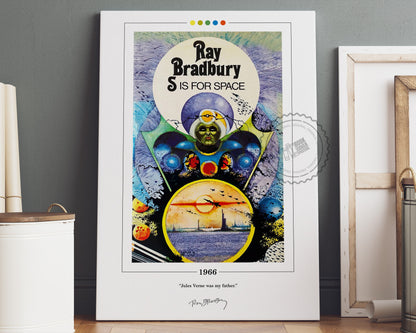 S Is for Space Book Cover Poster | Ray Bradbury, S Is for Space Poster, S Is for Space Print, Book Posters, Canvas Wall Art, Book Lover Gift