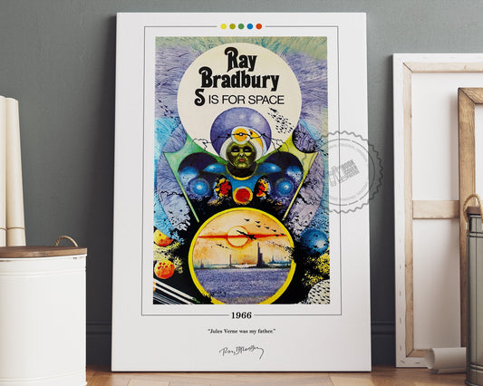 S Is for Space Book Cover Poster | Ray Bradbury, S Is for Space Poster, S Is for Space Print, Book Posters, Canvas Wall Art, Book Lover Gift