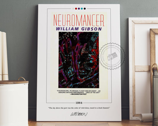 Neuromancer Book Cover Poster | William Gibson, Neuromancer Poster, Neuromancer Print, Book Posters, Canvas Wall Art, Book Lover Gift