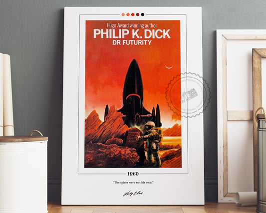Dr. Futurity Book Cover Poster | Philip K Dick, Dr. Futurity Poster, Dr. Futurity Print, Book Poster, Canvas Wall Art, Book Lover Gift