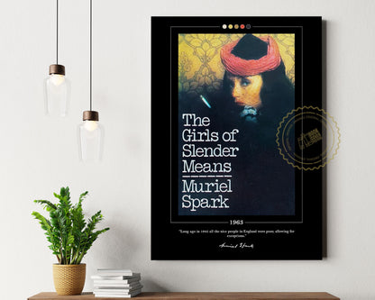 The Girls of Slender Means Book Cover Poster | Muriel Spark, The Girls of Slender Means Poster, Book Posters, Canvas Print, Book Lover Gift
