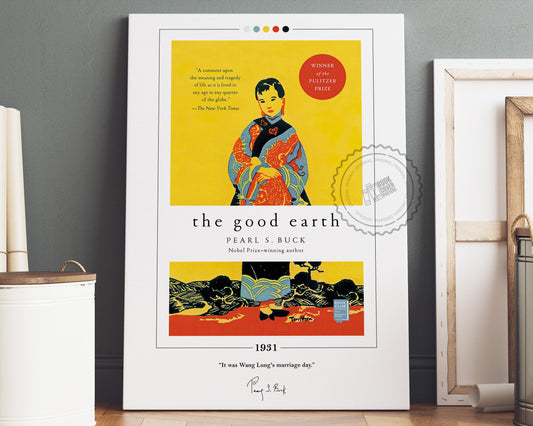 The Good Earth Book Cover Poster | Pearl S. Buck, The Good Earth Poster, The Good Earth Print, Book Poster, Canvas Wall Art, Book Lover Gift