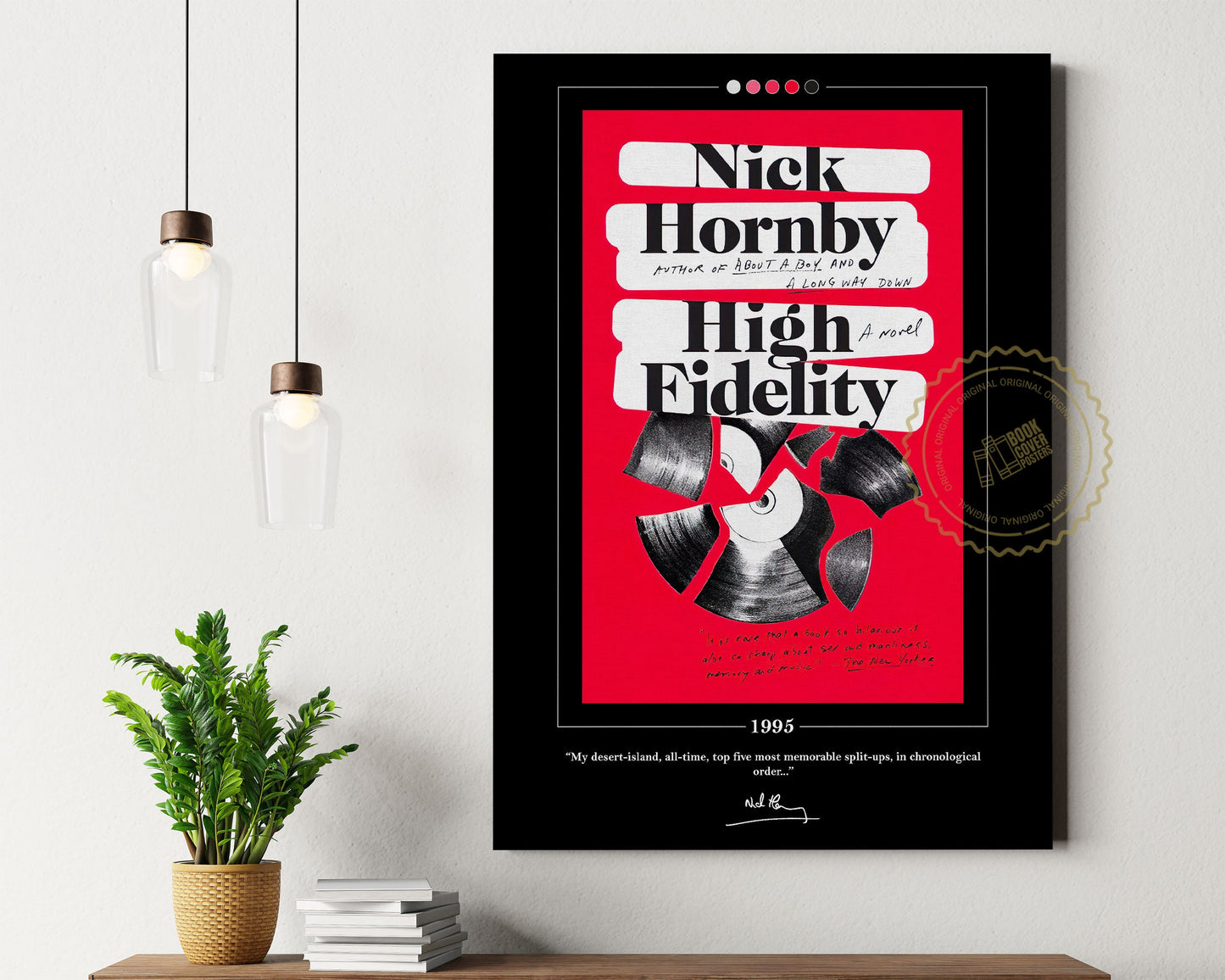 High Fidelity Book Cover Poster | Nick Hornby, High Fidelity Poster, High Fidelity Print, Book Posters, Canvas Wall Art, Book Lover Gift