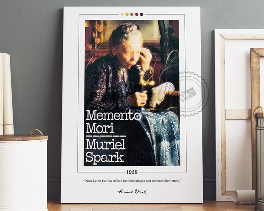 Memento Mori Book Cover Poster | Muriel Spark, Memento Mori Poster, Memento Mori Print, Book Posters, Canvas Wall Art, Book Lover Gift
