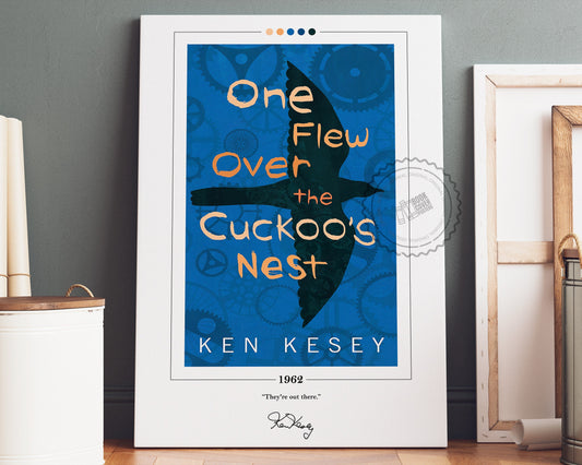One Flew Over the Cuckoo's Nest Book Cover Poster | Ken Kesey, One Flew Over the Cuckoo's Nest Poster, Book Posters, Book Lover Gift