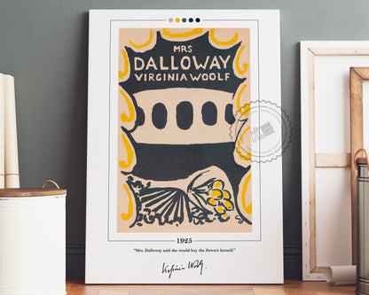Mrs Dalloway Book Cover Poster | Virginia Woolf, Mrs Dalloway Poster, Mrs Dalloway Print, Book Posters, Canvas Wall Art, Book Lover Gift
