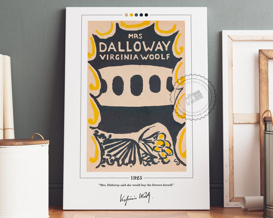 Mrs Dalloway Book Cover Poster | Virginia Woolf, Mrs Dalloway Poster, Mrs Dalloway Print, Book Posters, Canvas Wall Art, Book Lover Gift
