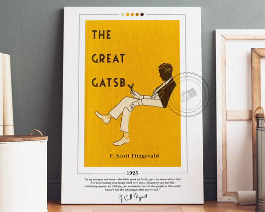 The Great Gatsby Book Cover Poster | F. Scott Fitzgerald, The Great Gatsby Poster, Book Posters, Canvas Print, Book Art, Book Lover Gift