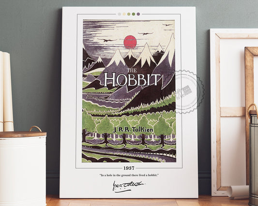 The Hobbit Book Cover Poster | J. R. R. Tolkien, The Hobbit Poster, The Hobbit Print, Book Posters, Canvas Wall Art, Book Lover Gift