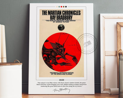The Martian Chronicles Book Cover Poster | Ray Bradbury, The Martian Chronicles Poster, Book Posters, Canvas Wall Art, Book Lover Gift