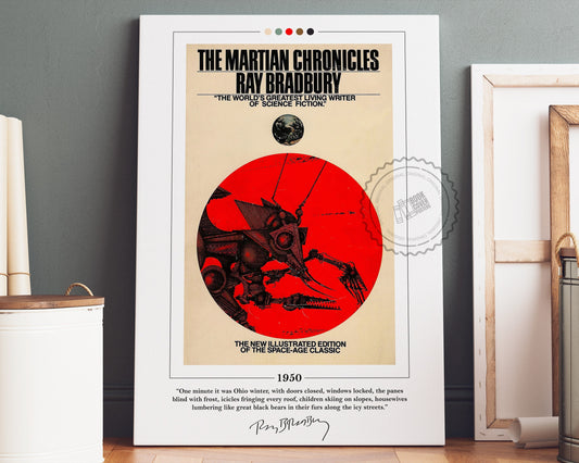 The Martian Chronicles Book Cover Poster | Ray Bradbury, The Martian Chronicles Poster, Book Posters, Canvas Wall Art, Book Lover Gift