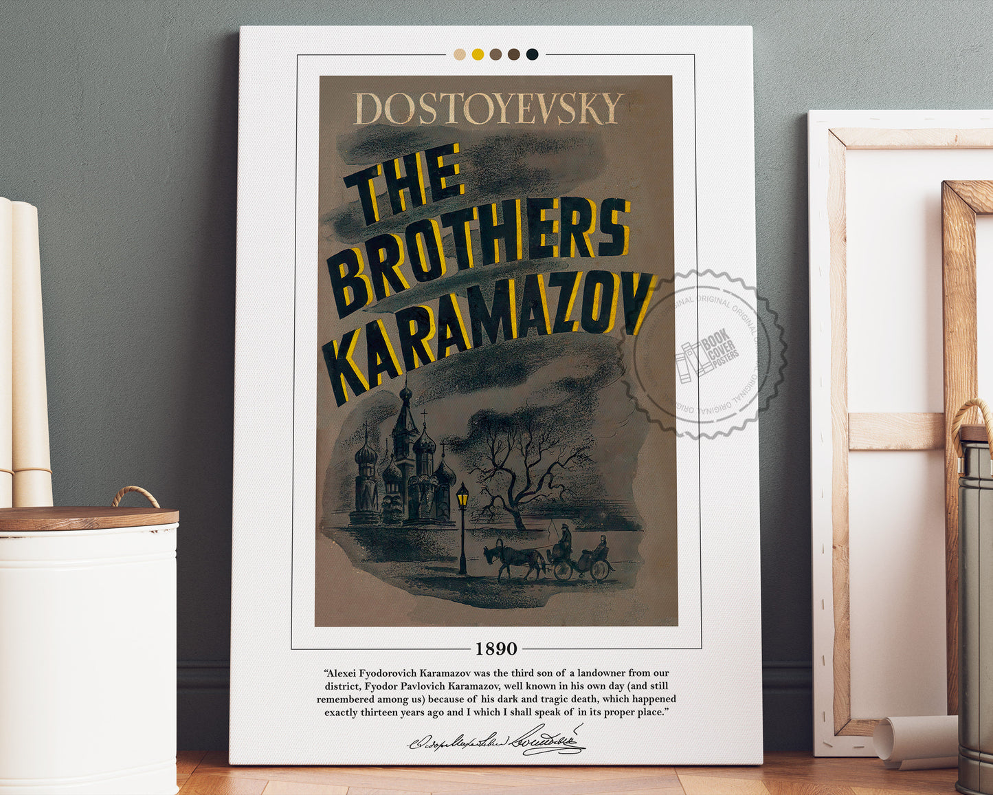 The Brothers Karamazov Book Cover Poster | Fyodor Dostoevsky, The Brothers Karamazov Poster, Book Posters, Canvas Wall Art, Book Lover Gift