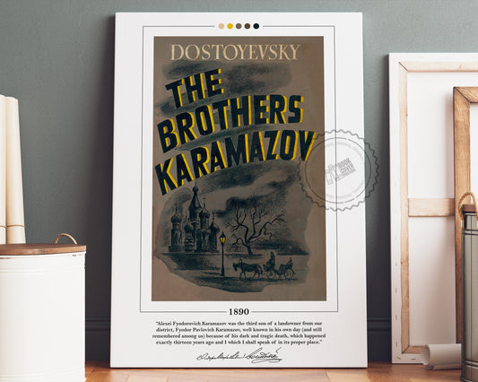 The Brothers Karamazov Book Cover Poster | Fyodor Dostoevsky, The Brothers Karamazov Poster, Book Posters, Canvas Wall Art, Book Lover Gift