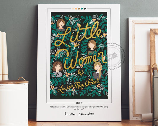 Little Women Book Cover Poster | Louisa May Alcott, Little Women Poster, Little Women Print, Book Posters, Canvas Print, Book Lover Gift