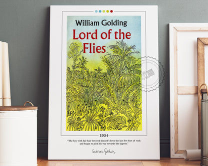 Lord of the Flies Book Cover Poster | William Golding, Lord of the Flies Poster, Lord of the Flies Print, Book Posters, Canvas Wall Art