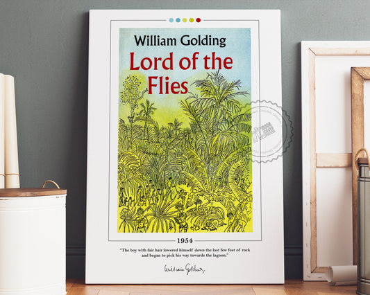 Lord of the Flies Book Cover Poster | William Golding, Lord of the Flies Poster, Lord of the Flies Print, Book Posters, Canvas Wall Art