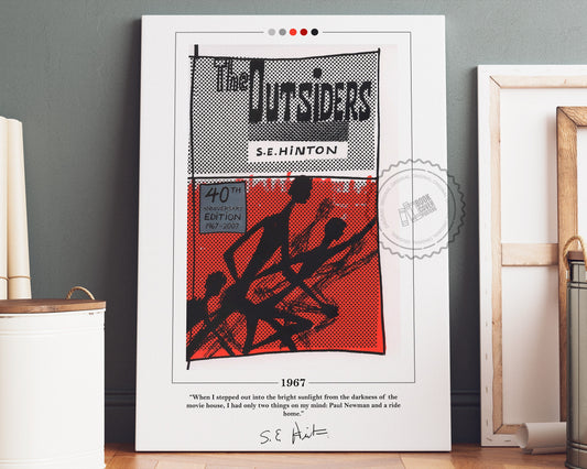 The Outsiders Book Cover Poster | S. E. Hinton, The Outsiders Poster, The Outsiders Print, Book Posters, Canvas Wall Art, Book Lover Gift