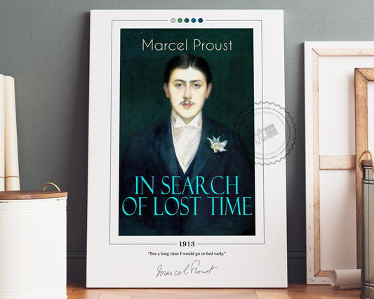 In Search of Lost Time Book Cover Poster | Marcel Proust, In Search of Lost Time Poster, Book Poster, Book Art, Canvas Print, Literary Gifts