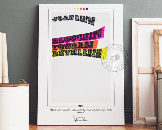 Slouching Towards Bethlehem Book Cover Poster | Joan Didion, Slouching Towards Bethlehem Poster, Book Posters, Book Art, Book Lover Gift