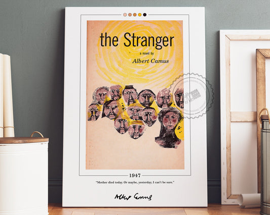 The Stranger Book Cover Poster | Albert Camus, The Stranger Poster, The Stranger Print, Book Posters, Book Art, Canvas Print, Literary Gifts