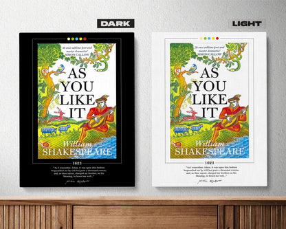 As You Like It Book Cover Poster | William Shakespeare, As You Like It Poster, As You Like It Print, Book Posters, Book Art, Book Lover Gift