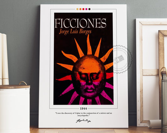 Ficciones Book Cover Poster | Jorge Luis Borges, Ficciones Poster, Ficciones Print, Book Posters, Canvas Wall Art, Book Art, Book Lover Gift