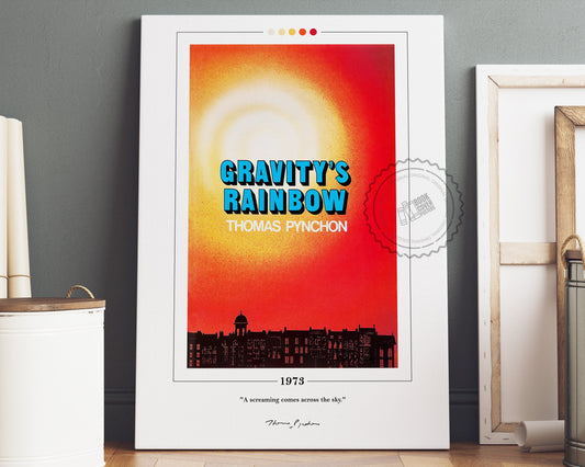 Gravity's Rainbow Book Cover Poster | Thomas Pynchon, Gravity's Rainbow Poster, Book Posters, Canvas Wall Art, Book Art, Book Lover Gift
